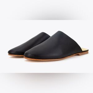 Nisolo Lima Slip On Black Leather Mules Size 7.5